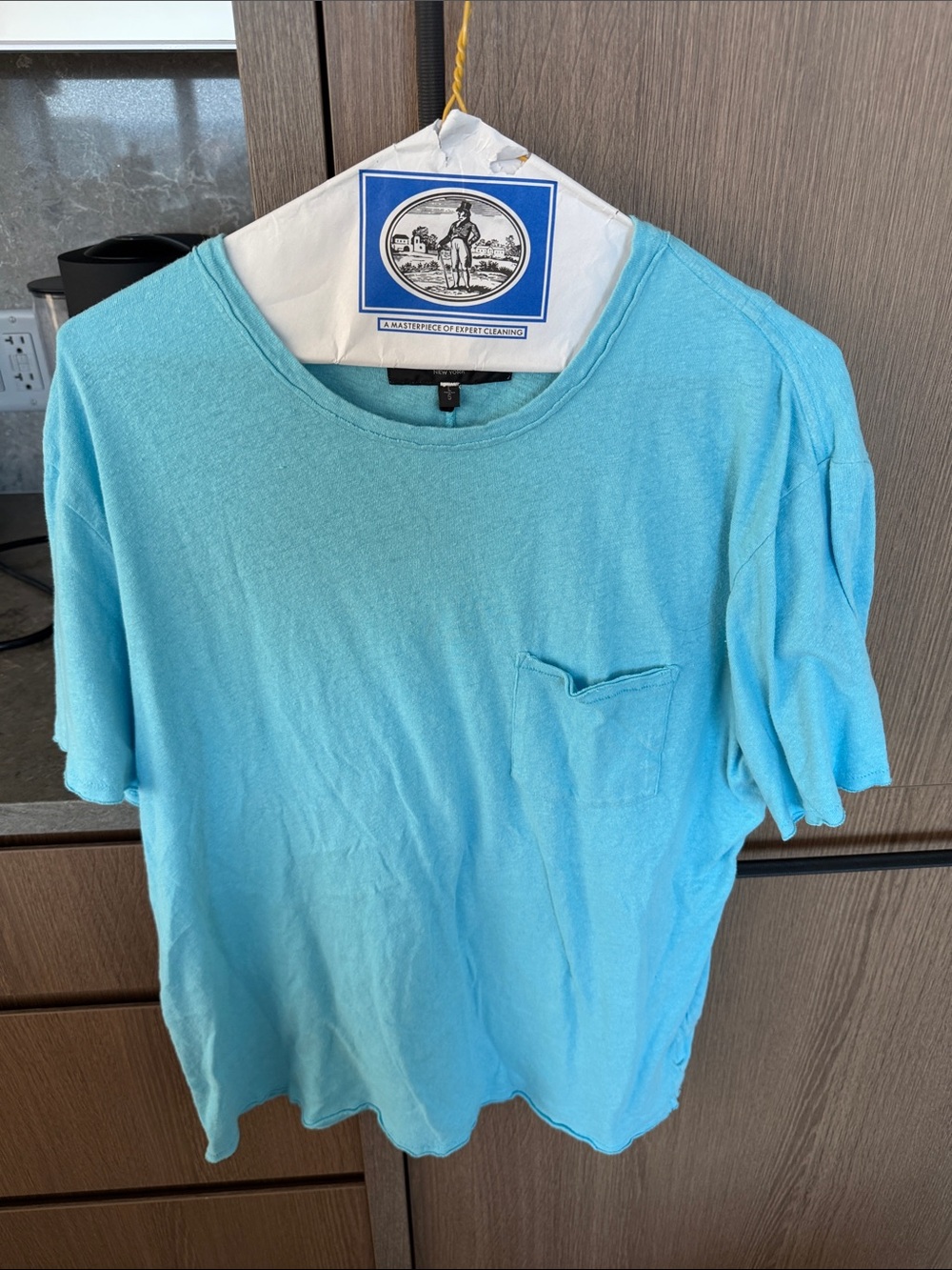 rag & bone Short Sleeve Pocket Tee in Light Blue